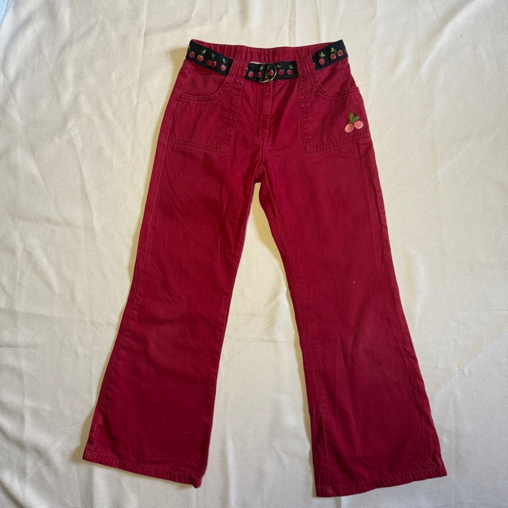 Gymboree Red Cherry Embroidered Pants – Girls Size 9